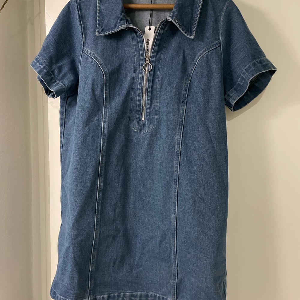 Blue Denim Short Sleeve Dress